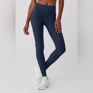 Alo Womens XS Alosoft High-Rise Head Start Leggings Navy!-Sold Out/ Discontinued